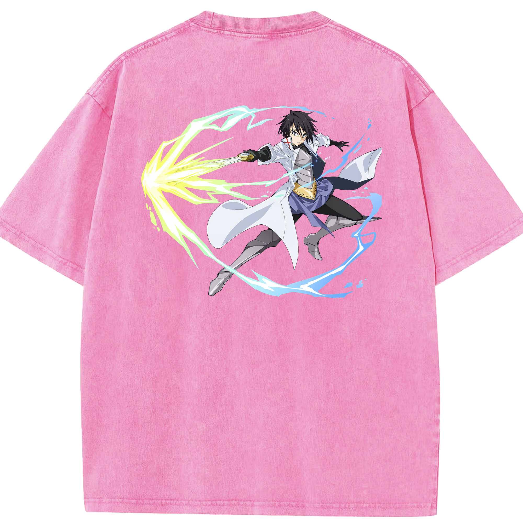 （画像用） 転スラ Regarding Reincarnated to Slime 綿100% ヴィンテージ風 半袖Tシャツ（背面プリント）